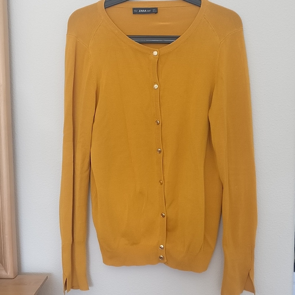 Zara mustard yellow cardigan